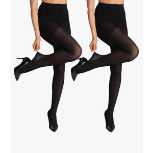 2 Pairs Indestructible Tights for Women,Rip Resistant Pantyhose, 40D Semi Sheer T-Crotch High Waist Tights Size L, XL