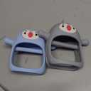 Smily Mia Baby Teething Toys for 0-6Months, Penguin Teethers for Babies 3-6Months | Hand Teether for 0-6M |Teething Mittens for Teething Relief, Baby Pacifier |New Born Essentials, 2Pack (05-light blue and grey)