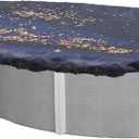 Blue Wave 12 ft x 20 ft Oval Leaf Net Pool Cover for Above-Ground Pools Lightweight & Durable Mesh Net to Capture Leaves & Debris with 3 ft Overlap, Reinforced Grommets, Cable & Winch  Black Finish