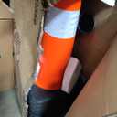 (8 Cones) BESEA 28 inch Orange PVC Traffic Cones, Black Base Construction Safety Cones Road Parking Cone Structurally Stable Wearproof (28" Height)