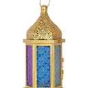 Vintage Moroccan Style Lanterns, 8''H Indoor & Outdoor Metal Hanging & Tabletop Decor, Candle Holders for Patio
