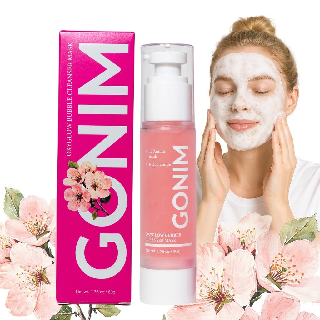 GONIM Face Wash Deep Facial Cleanser with 3s Self-Foaming, Weekly Bubble Face Mask for Oily Skin, Daily Face Wash for Makeup Remover, Collagen+Ceramides+Niacinamide, Deep Cleansing 50ml/1.76oz