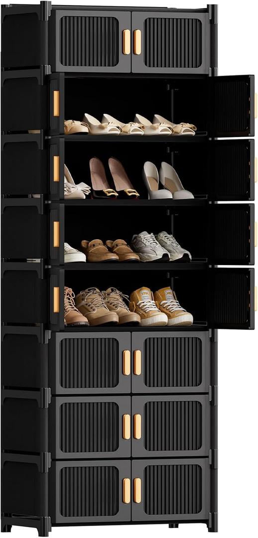 9-Tier Shoe Cabinet, 36-Pair Storage for Entryway | Adjustable Shelves, Waterproof PP, Easy To Clean