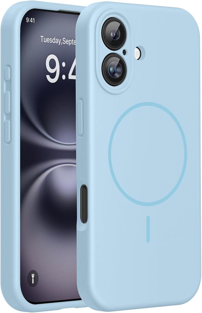 Miracase Compatible with iPhone 16 Case, [Soft Anti-Scratch Microfiber Lining], Compatible with MagSafe, Liquid Silicone Case Shockproof Drop Protection Phone Case for 16,Clove Purple