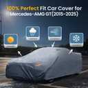Waterproof Mercedes-AMG GT(2015-2025) Car Cover with Breathable Vents, [2025 Upgrade] Premium Covers with Cotton Liner and Zipper Door, Sun Rain Snow Dust Uv Protection.(Gift with Towel)