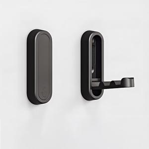 Matte Black Foldable Towel Hooks for Bathroom 2 Pack,Wall Hooks for Hanging Heavy Duty Coat Robe Purse Hooks, Foldable Hooks Storage Solution for Bathroom,Closet,Entryway,Pool (2, Matte Black)