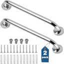 2 Pack Shower Grab Bar Stainless Steel Bathroom Grab Bars Shower Bath Handle Grab Bars for Bathtub Showers 18 Inch (Silver)