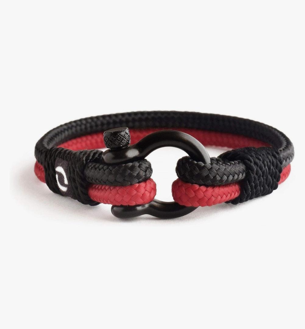 Mens Rope Bracelet - Stainless Steel Black Shackle, Extremely Durable and Scratch Resistant Waterproof Paracord, Handmade, Nautical Wristband for Men B-2-9 Pack of 2