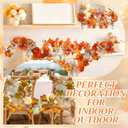 Hotop 2 Pack 6 ft Thanksgiving Maple Leaf Garland for Autumn Decoration, Artificial Harvest Garland with Maple Leaves, Rose and Pumpkin, for Wedding Party Dinner Indoor Outdoor Fireplace