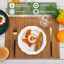 Set of 24 Bamboo Placemats 15.8x12 Inch Sushi Rolling Mat Japanese Style Wicker Placemats Washable Heat Resistant Table Mats for Dinner Kitchen Wedding Party(Bamboo Color)