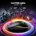 TECKNET Wireless Gaming Mouse Rechargeable - 8000 DPI, Long-Lasting 100Hrs Battery, RGB Backlit, 6 Programmable Buttons, Dual Connectivity (2.4G + USB-C) for PC, Mac, Laptop - Black