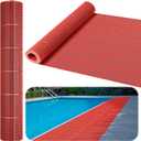 Tondiamo Drainage Pool Flooring Mats Swimming Pool Non Slip Mat PVC Splash Matting Mesh Hollow Doormat Roll for Outdoor Indoor Patio Restaurant Garage Kitchen Bathroom Bars(3 x 10 ft,Red)