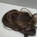 Eawwii Ash Copper Brown Synthetic Hair Toppers for Women with Thinning 3D 360 Cover Clip in Wispy Bangs Upgraded Adjustable Bandage 24 Inch Long Layered