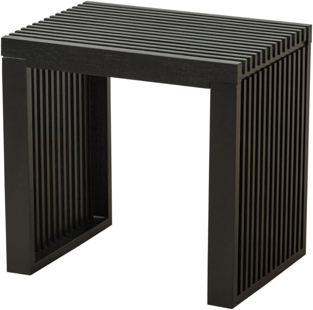 Bamboo Bench (Black, Short) 18 Inch Indoor Bench for Entryway, Living Room & Bedroom