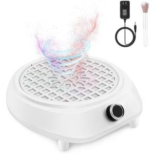 Nail Dust Collector,130W Powerful Vacuum Fan Dust Collector for Beginner with Reusable Filter, Dust Suction Machine Professional Nail Dust Extractor for Salon & Home Use