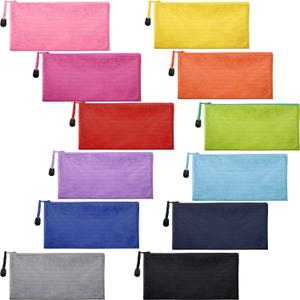 JOVITEC 12 Pieces Zipper Pencil Pouch Pencil Bags Waterproof Bag for Cosmetic Makeup Office Supplies and Travel Accessories