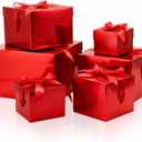 Cholemy 6 Pcs Nesting Gift Boxes with Lid Square Nesting Gift Boxes for Presents Packaging with Ribbon Easter Anniversaries Bridal Shower Birthday Wedding Party Favor(Red), 1 count