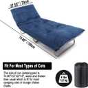 Sleeping Cot Pads (75" x 28") with Elastic Straps Portable for Outdoor & Hiking, Cotton Soft Thick Camping Cot Pad, Non-Slip Camping Mattress Pad for Camp Cot/Rv Bunk/Narrow Twin Beds, Blue
