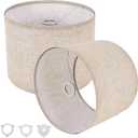 Small Lamp Shades Set of 2, Beige Drum Lampshades 8.7''Top X 8.7'' Bottom X 7.9'' High, Replacement Lamp Shades Natural Linen for Table Lamps Floor Lamps Chandelier Lamps, Easy Assembly Required