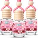 3 x Hanging Air Freshener Car Diffusers - Long Lasting Scent, Odor Eliminator, Home Essentials, Fresh car fragrance diffuser - 3 Pack- Pink Champagne