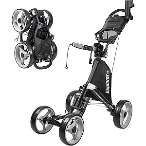 CaddyTek Explorer V8 - SuperLite 4 Wheel Golf Push Cart, Explorer Version 8