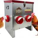 XINYI 7.1 Gallon Auto Chicken Feeder, 6 Ports Galvanized Chicken Feeder, Large Chicken Food Container No Waste & Rodent Proof Chicken Food Dispenser System, Weatherproof Duck Feeder