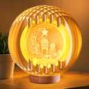 Ramadan lights with USB Charging for Tabletop, Light Up Paper Carving Ramadan Decorations, Ramadan Decor Lamp for Home,Ramadan Gifts for Kids,Ramadan Mubarak Kareem Sign for Eid Table Decorations
