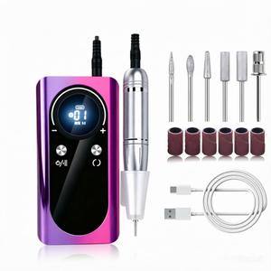 Nail Drill Machine, Professional 45000RPM Purple Cordless Rechargeable Electric Nail File for Acrylic Nails Removal, Portable Manicure Pedicure Kit for Salon Home Use