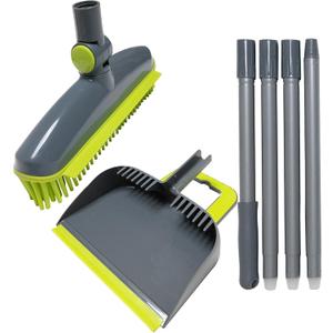 Broom and Dustpan Set Large and Stiff Broom Dut pan with Long Handle Ideal for Indoor Outdoor Garage Kitchen Room Offices Use