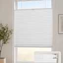 Lazblinds TDBU Cellular Shades, 33.5" W X 48" H, White