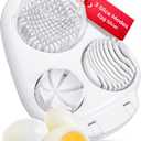 CraftyCrocodile Egg Slicer for Hard Boiled Eggs - 3 Slice Modes Egg Cutter, Heavy Duty, Stainless Steel Dicer - Kitchen Chopper Tool for Strawberry, Mushroom, Grape, Cherry Tomato - White