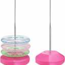 MorningRo 2 Pcs Pool Float Storage Rack Pool Float Holder Water Filling Base Stainless Steel Equipment Holder Portable Scalable Rack for Swimming Outdoor Storage(13 x 78 in,Pink)