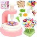 Laoyebaohao Fabric Flower Bouquets Toys, DIY Flower Craft Kit, Flowers Market Toy for Girls, Arts and Crafts for Kids Ages 3-12, Educational Activity for Girl Birthday Gift