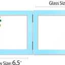Double 5x7 Horizontal Combo, Soft-Blue Wood Picture Frame, 4.5x6.5 Opening Foldable Landscape View Photo Frame on Table-top or Wall
