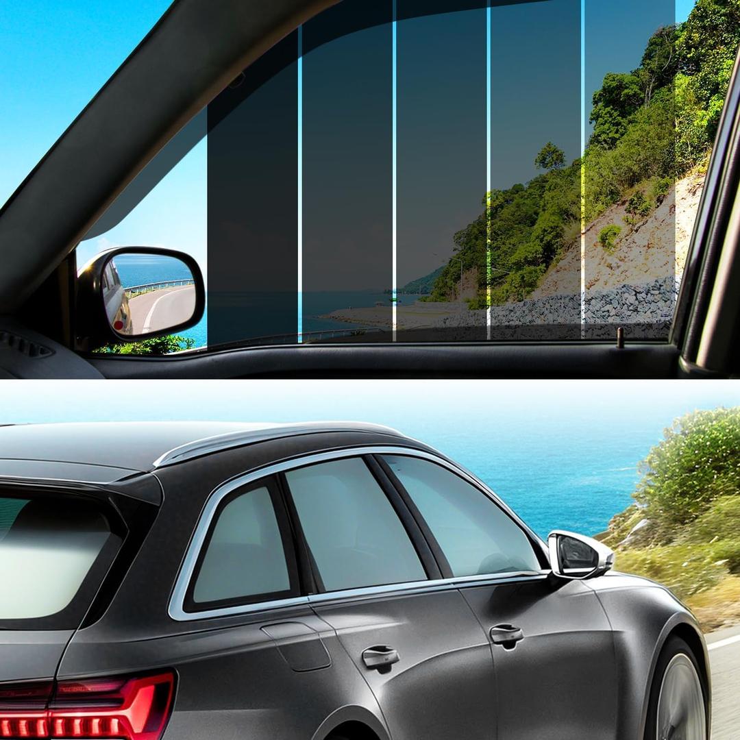 15% VLT Ceramic Car Window Tint Film - (20in * 20ft) Window Privacy Film, 99% Blocks UV & 95% IR Ray, Glare Reduction Blackout Window Film Auto Car Windshield Sun Shade Roll