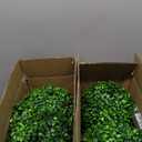 2 Pcs 31.5 Inch Easter Artificial Bunny Shaped Topiary Trees with Ground Spike, Spring Faux Boxwood Topiary Rabbit Bushes Potted Fake Shrubs for Garden Patio Front Porch Indoor Outdoor Decor