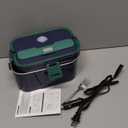 Eocolz Electric Lunch Box Food Heater Warmer 100W, 1.8L Portable Heated Lunch Box for Car Truck Work with Stainless Steel Container Fork & Spoon 12/24/110V Lonchera Elctrica