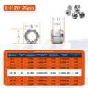 1/4"-20 Nylon Insert Lock Nuts 30pcs SAE 304 Stainless Steel Nylon Locknuts Hex Lock Nuts Reusable Anti-Loose Corrosion-Resistant for DIY Home Automotive Industrial