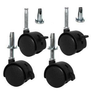 4pcs M8 Grip Neck Stem Caster Wheels 1.5 Inch Swivel Casters with Locking Brakes and Friction Stem Mounts Small Rollers Castor Replacement for Furniture Shelf Cabinet Table Desk Chair cart