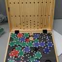 Horse Racing Board Game - 23"x12" - Derby Classic Horse Race Game with 11 Metal Horses - Foldable Wood Horse Game with Dice, Premium Chips & 2 Packs of Cards - Rustic Brown