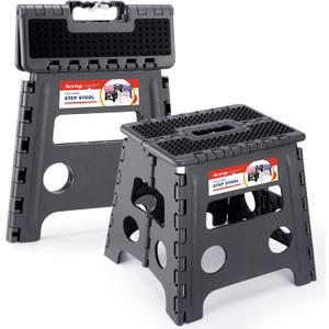ACSTEP 13" Folding Step Stool- Holds up to 300Lb,The Lightweight Non-Slip Upgrade Collapsible Stepping Stool is Sturdy Enough to Support Adults and Safe Enough for Kids(Grey,1 Pack) (Dot Gray)