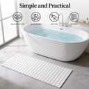 THMINS Long Diatomaceous Earth Stone Bath Mat, 60x20 inch Roll Out Stone Bath Runner, Foldable Bathroom Runner Mat Rugs, Super Absorbent, Quick-Drying, Non-Slip, Space-Saving, Easy to Clean, 59.8x19.7''