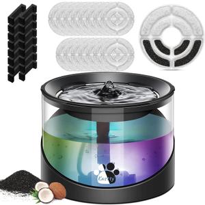 Kastty 2.2L/74oz Cat Water Fountain with 16 Pack Replacement Filters