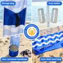 Zeraty Beach Cabana 8'8', Portable Beach Canopy Easy Pop Up, Beach Tent Sun Shelter with Side Wall, Beach Umbrella Tent with SilverCoated Fabric for Family, Wind Resistant