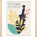A1 Poster Frame,23.4x33.1 Natural Soild Wood Picture Frames with Polished Plexiglass,Easy to Hang,Display Picture A1 without Mat or A2 with Mat for Wall Mounting Horizontally and Vertically (Natural)