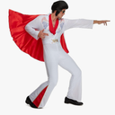 Morph Vegas Rockstar Costume Adult Men Disco Jumpsuit 70s Halloween Outfit for Men Party Wear, XL