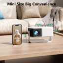 360 Rotating & Auto KeystoneYoton Y3 Mini Projector, 2026 Upgraded Portable Projector for Bedroom, 50% Zoom Small Movie Projector for phone, Compatible with iPhone/Android/TV Stick/HDMI/USB/TF Card