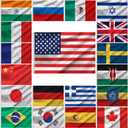 Peryiter International 3x5 Flag Set of 20 Country Countries Flags Banner with Grommet for International Events Conference Classroom Party Decorations
