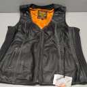 Milwaukee Leather MLL4526 Women's Distress Grey Leather Motorcycle Rider Vest- Stretch Side Panel W/Lacing Detail (XX-Large)