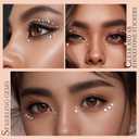 2 x Teenitor Face Gems Hair Gems 2032PCS Self Adhesive Face Rhinestones, Festival Face Jewels Stick on Face Gems for Makeup, Face, Hair, Body in 7 Sizes